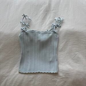 Loveshackfancy light blue ribbed knit